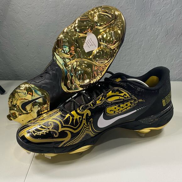 Nike Alpha Huarache Elite 3 Low “Black Gold” Men’s Size 12.5 Baseball Cleats - Picture 3 of 8